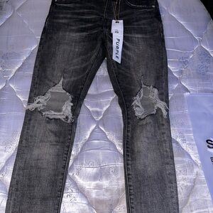 Purple brand Men's Ripped Gray Skinny Jeans